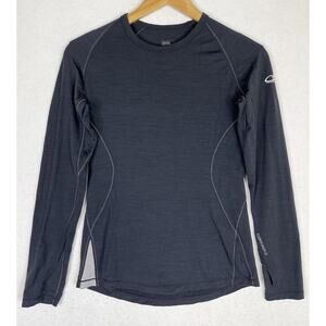 Icebreaker Womens Small 200 Merino Wool L/S Baselayer Technical GT Shirt Grey